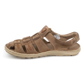 Olivier Men's leather summer sandals 230MA beige 1