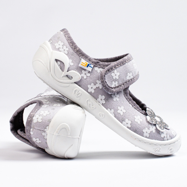 SHELOVET Gray flower slippers for girls 3F grey 1