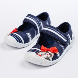 SHELOVET Navy blue slippers for girls 3F 1