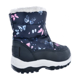 Girls' snow boots with insulated butterflies Big Star KK374236 navy blue blue pink 6