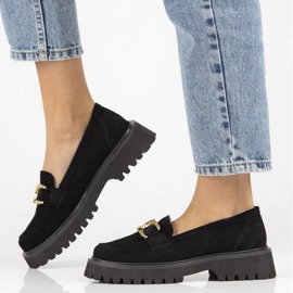 Filippo DP4916 leather suede loafers on the platform black 1