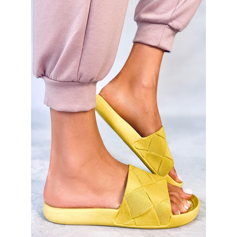 Lottner Green rubber slides yellow 2