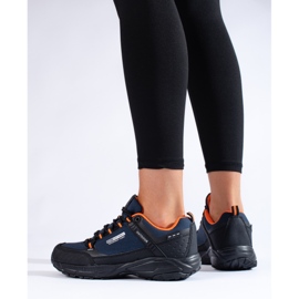 Women's outdoor trekking shoes DK navy blue and black 1