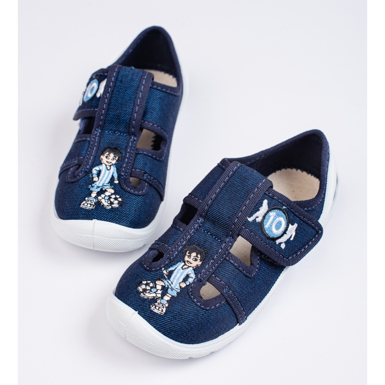 SHELOVET Navy slippers for kindergarten for a boy 3F blue 1