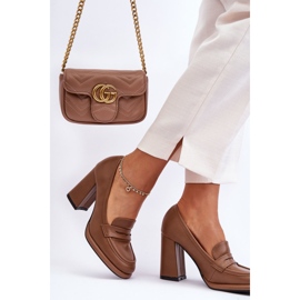 PS1 Fashionable Pumps On A Heel Brown Florence 2