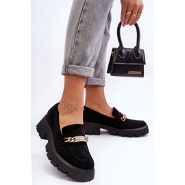 PS1 Classic Suede Loafers On Chunky Platform Black Catch Me! 1