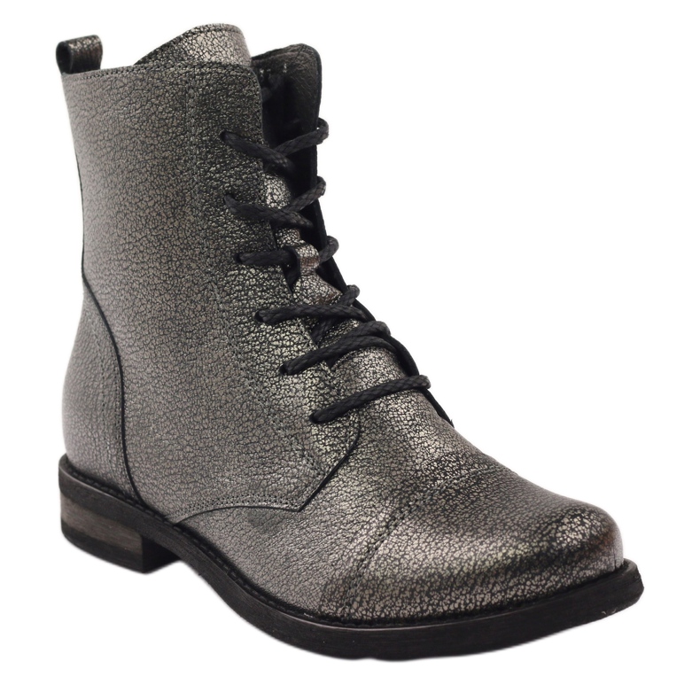 Edeo Black metallic workery boots 1