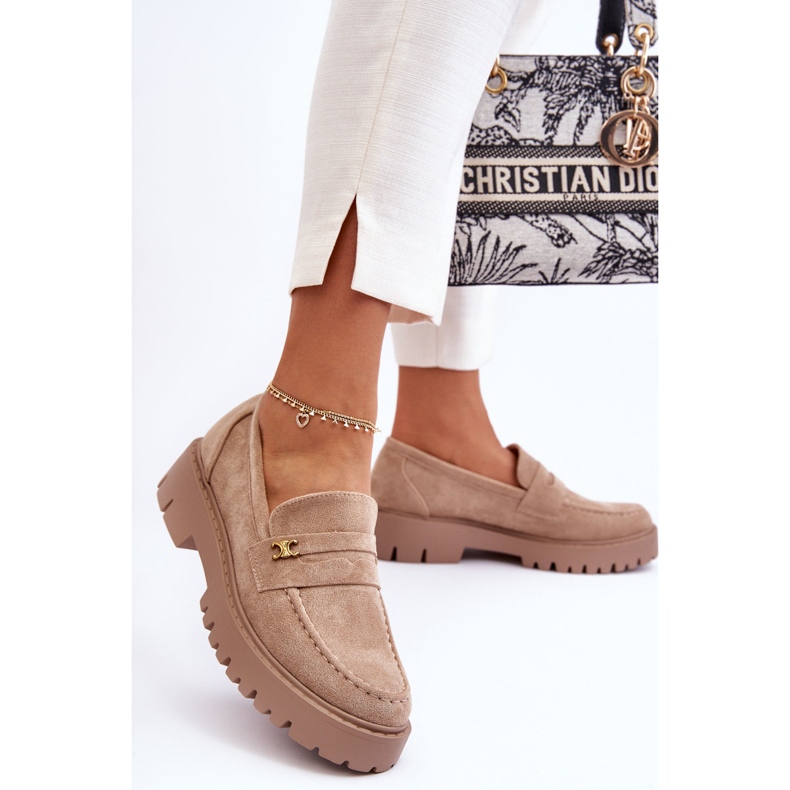 PS1 Suede Loafers With Beige Esperta Decoration 1