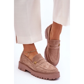 PS1 Suede Loafers With Brown Esperta Embellishment 1