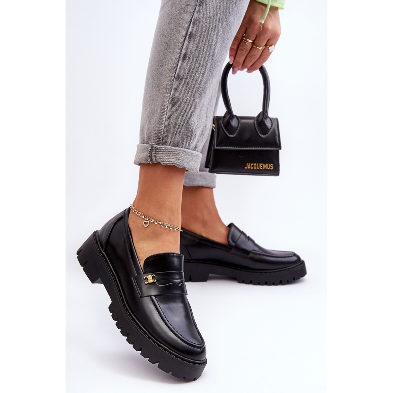 PS1 Leather Moccasins With Black Esperta Decoration 2