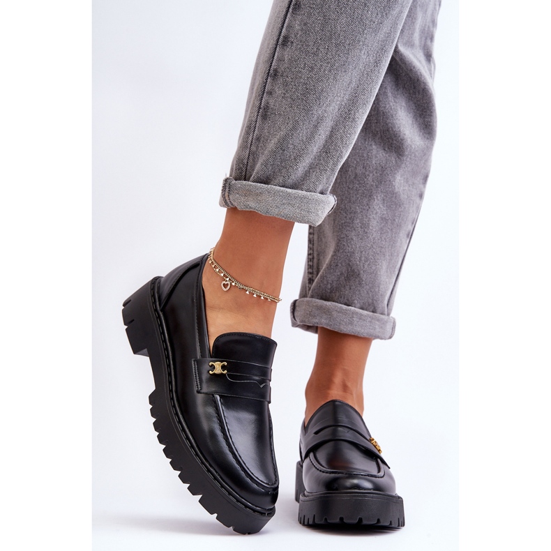 PS1 Leather Moccasins With Black Esperta Decoration 1