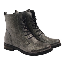 Edeo Black metallic workery boots 4