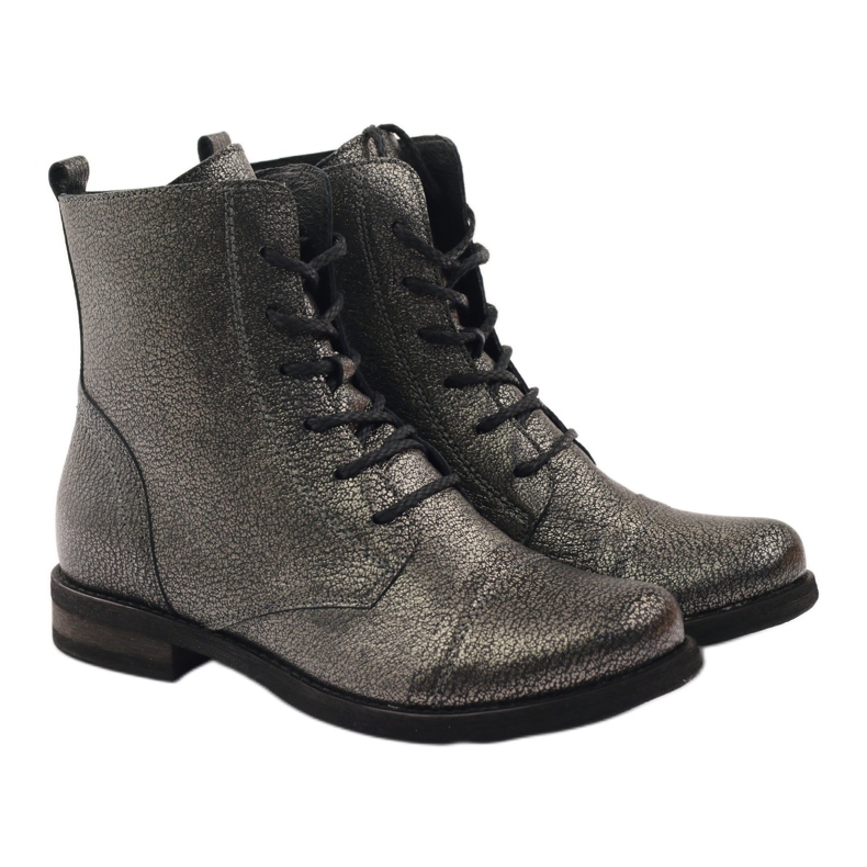 Edeo Black metallic workery boots 4