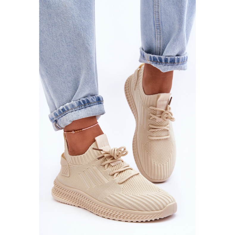 PG1 Women's Slip-On Textile Trainers Beige Zauna 2