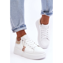 PS1 Women's Sports Shoes On A Massive Platform White And Gold Mariell 1