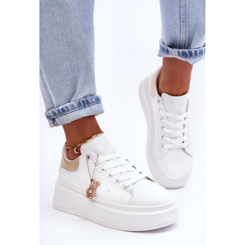 PS1 Women's Sports Shoes On A Massive Platform White And Gold Mariell 1 PS1 Women's Sports Shoes On A Massive Platform White And Gold Mariell 1