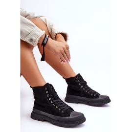 PS1 Women's Suede High Top Sneakers Black Eleamia 1
