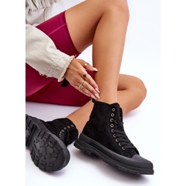 PS1 Women's Suede High Top Sneakers Black Eleamia 2