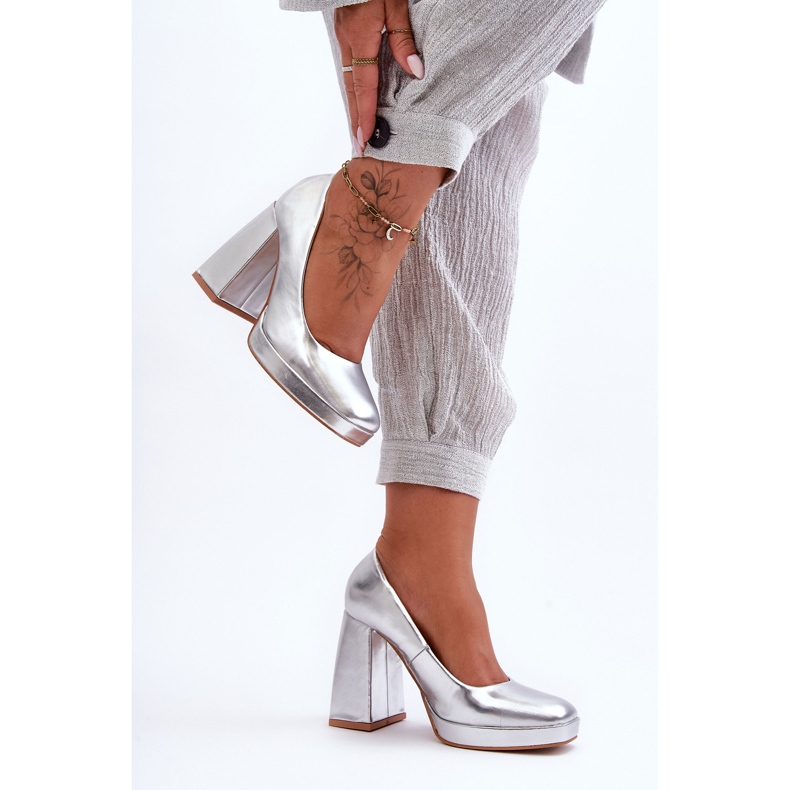 Pumps On Massive Heels Silver Rosalia 1