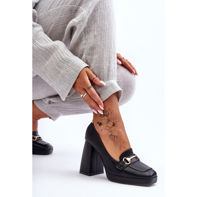 Fashionable Leather Pumps Black Rouse 2