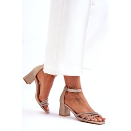 Glossy Heel Sandals Golden Enenor 3