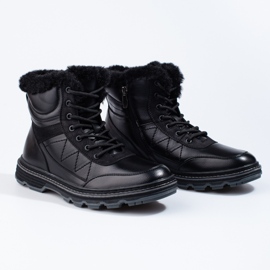 SHELOVET Men's winter boots insulated with fur black 1