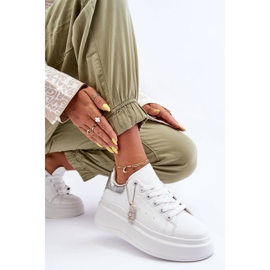 PS1 Women's Sports Shoes On A Massive Platform White And Silver Mariell 2