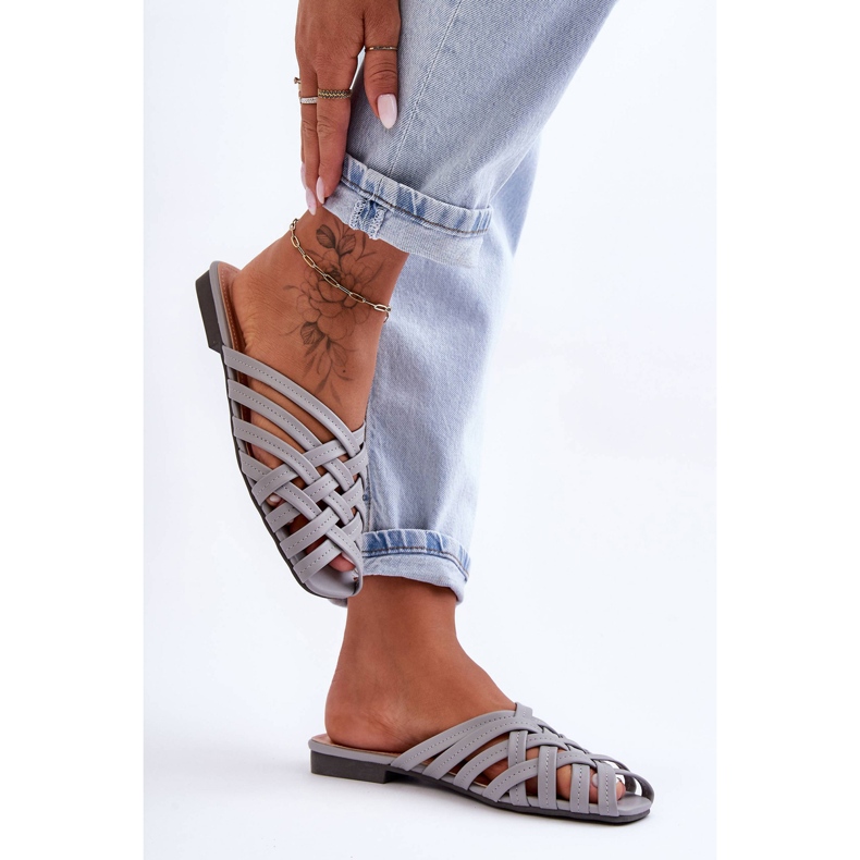 PS1 Women's Sandals With Stripes Gray Doralia grey 1