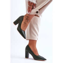 Classic High Heel Pumps Dark Green Odessa 1