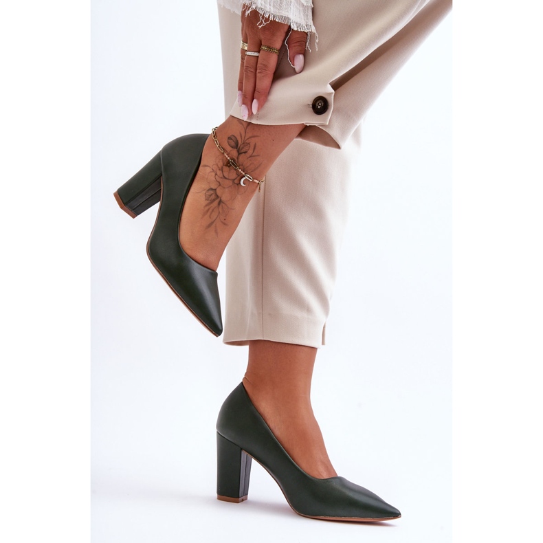 Classic High Heel Pumps Dark Green Odessa 1 Classic High Heel Pumps Dark Green Odessa 1