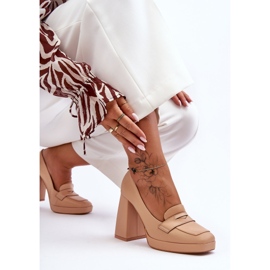 Nude Alisa High Heel Leather Pumps beige 1