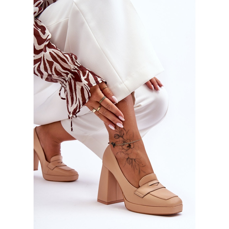 Nude Alisa High Heel Leather Pumps beige 1 Nude Alisa High Heel Leather Pumps beige 1