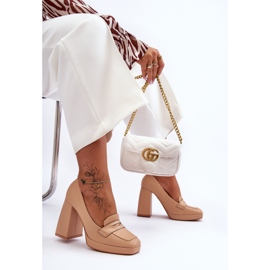 Nude Alisa High Heel Leather Pumps beige 2
