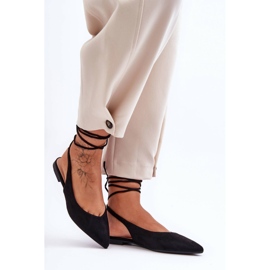 PG1 Women's Suede Lace Up Ballerinas Black Lilly Ann 1 PG1 Women's Suede Lace Up Ballerinas Black Lilly Ann 1