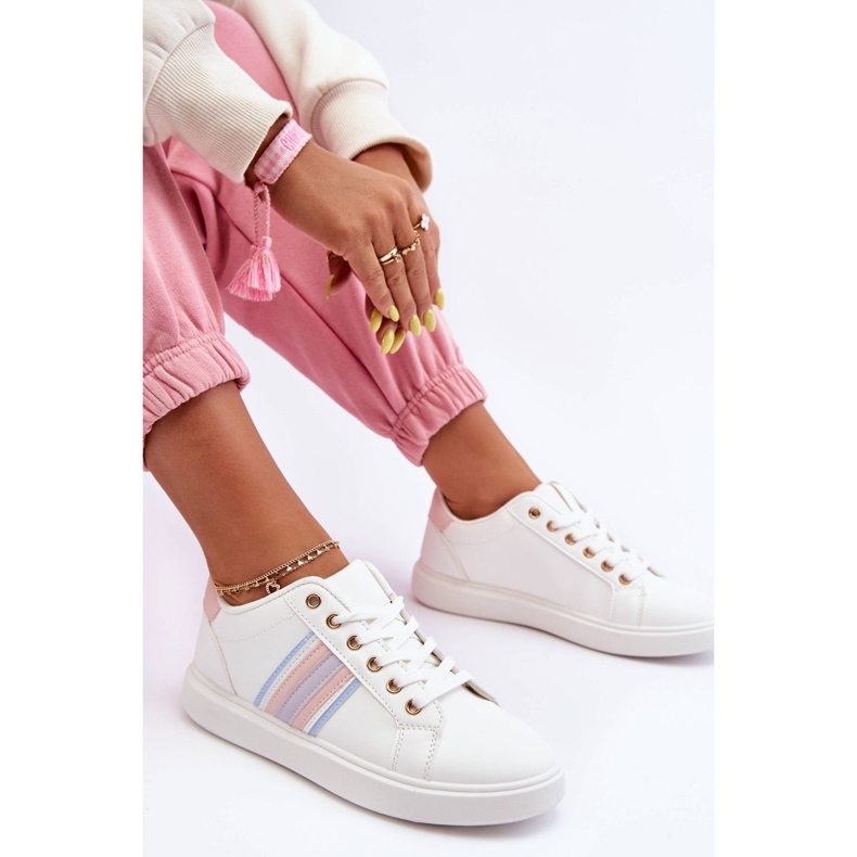 PG1 Leather Women's Sport Shoes White and Pink Rilee 1