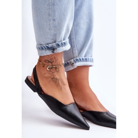 PS1 Women's Leather Slip-on Ballerinas Black Germes 1