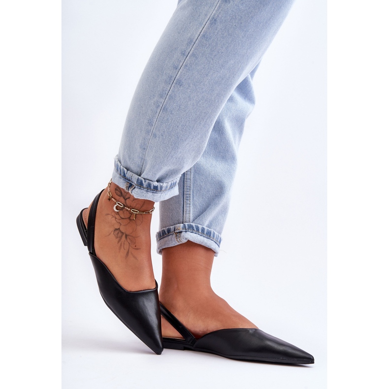 PS1 Women's Leather Slip-on Ballerinas Black Germes 2