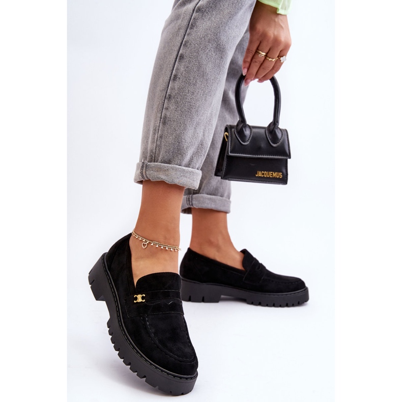 PS1 Suede Loafers With Black Esperta Decoration 1