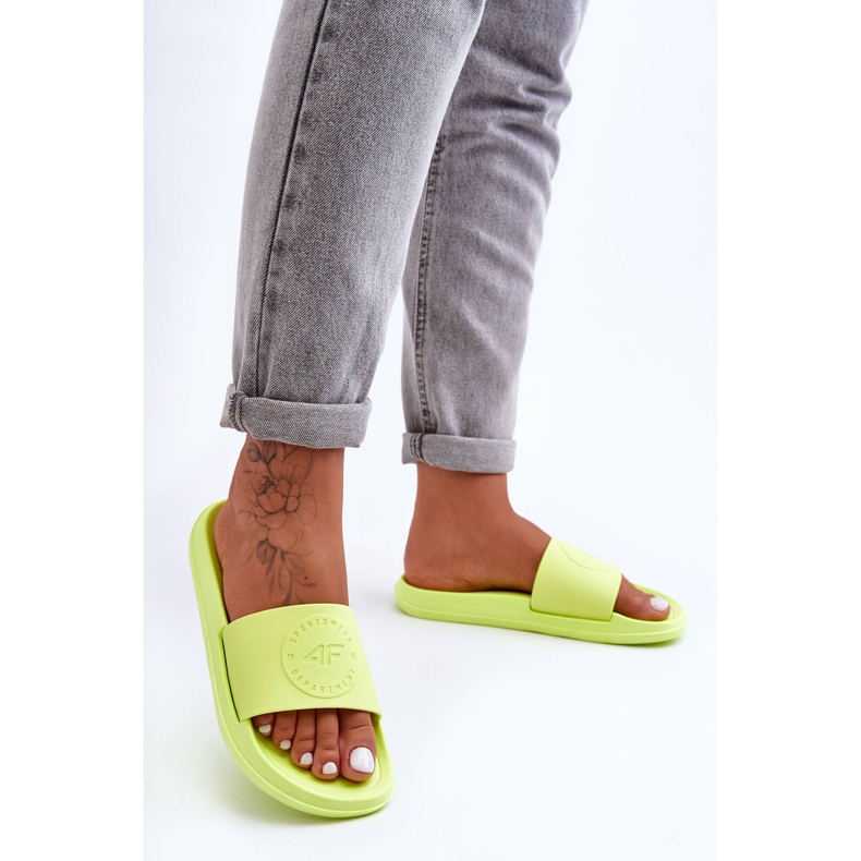 Women's Sport Slippers 4F 4FSS23FFLIF069-72S Lime green 2 Women's Sport Slippers 4F 4FSS23FFLIF069-72S Lime green 2