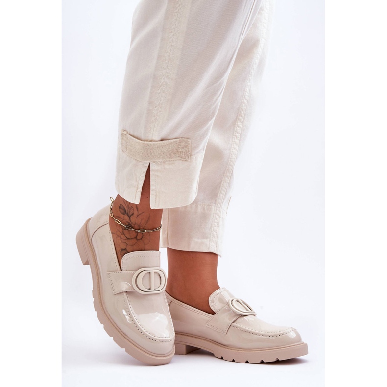 PG1 Lacquered Platform Loafers Beige Jarren 1