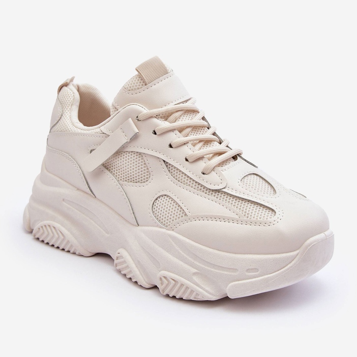 PG1 Women's Chunky Platform Sneakers Beige Agnenia 1