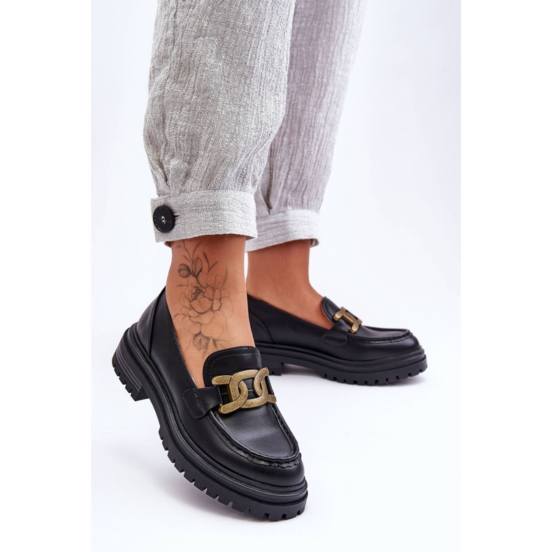 PG1 Women's Platform Loafers With Decoration Black Ameg 2 PG1 Women's Platform Loafers With Decoration Black Ameg 2