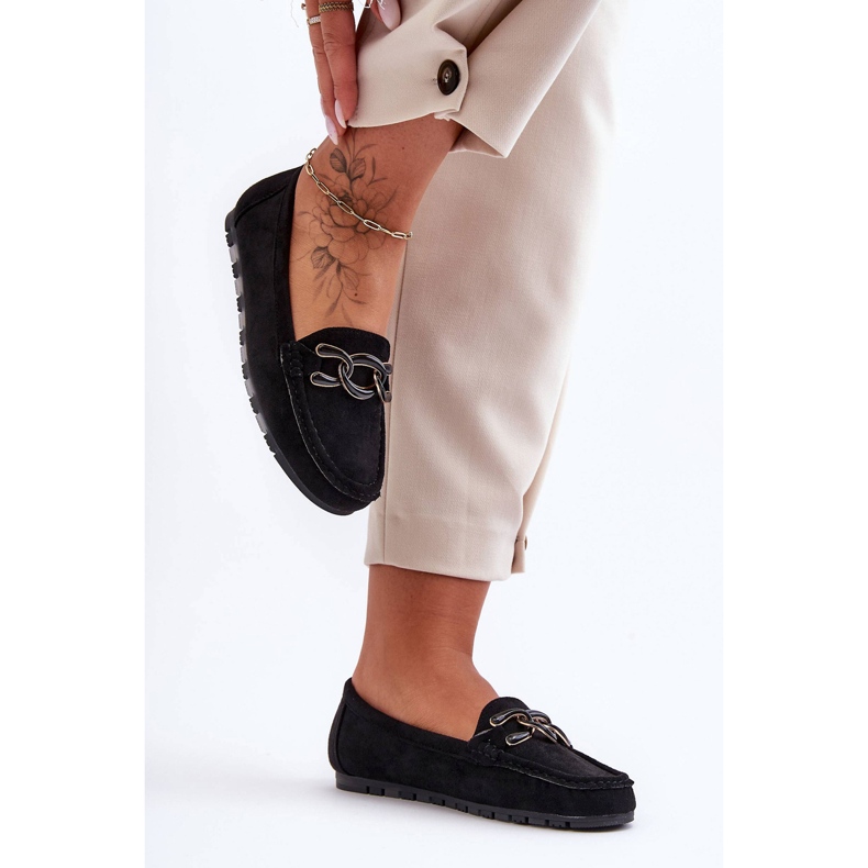 PG1 Women's Suede Flat Loafers Black Appia 1 PG1 Women's Suede Flat Loafers Black Appia 1