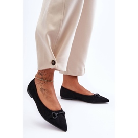 PG1 Suede Ballerinas With Black Noldaia Decoration 1