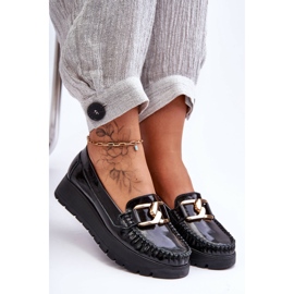 Lemar Black Desmond Leather Platform Loafers With Embellishment 1 Lemar Black Desmond Leather Platform Loafers With Embellishment 1