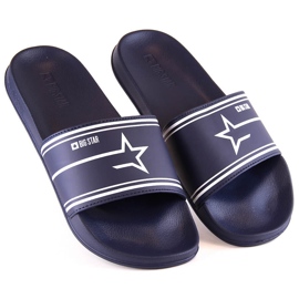 Big Star MM174314 navy blue men's sports slippers white 1