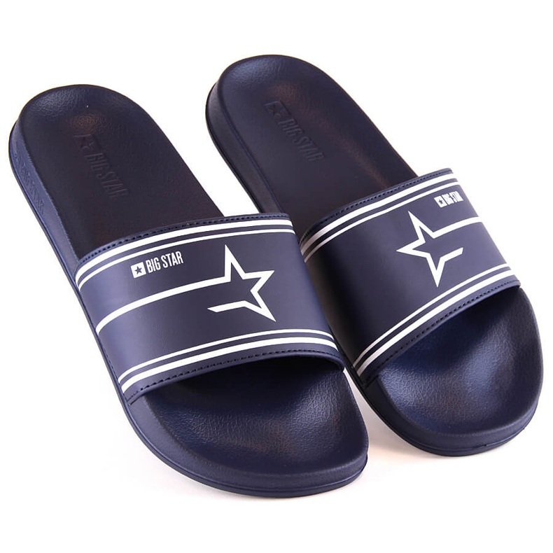 Big Star MM174314 navy blue men's sports slippers white 1 Big Star MM174314 navy blue men's sports slippers white 1