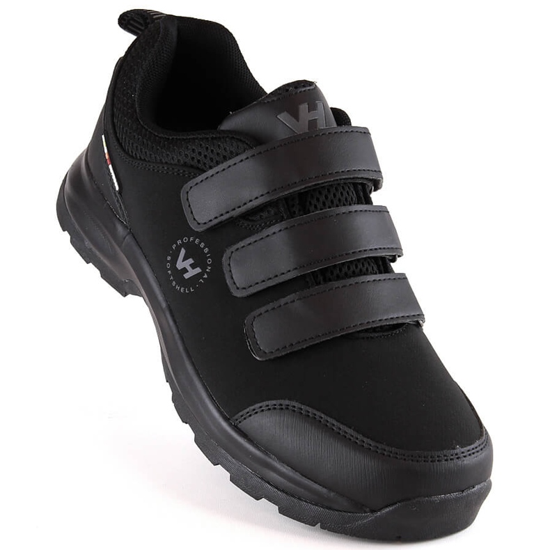 Black Vanhorn men's softshell velcro trekking shoes 1