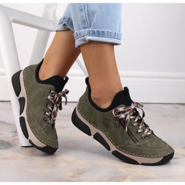 Comfortable Rieker shoes W RKR610 green 2