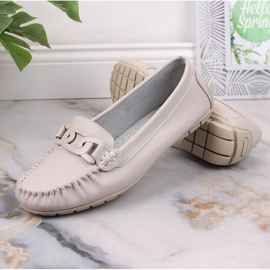 Women's Leather Loafers Filippo DP4547 Beige 4